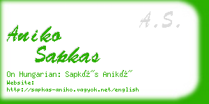 aniko sapkas business card